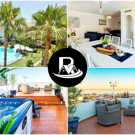✰ Luxurious 5 Bedroom Penthouse. Sea Views. Hot Tub. Bbq. Golden Mile Lägenhet